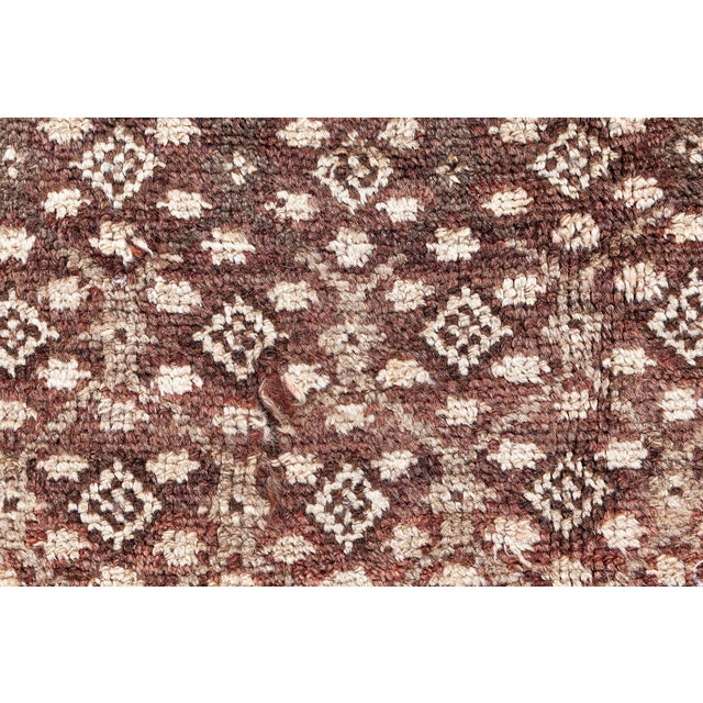 Beige Antique Persian Malayer Chocolate Brown, Sandy Beige Hand Knotted Wool Rug For Sale - Image 8 of 9