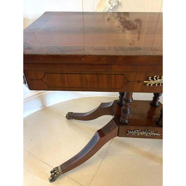 Regency Figured Mahogany Console Table with Gilded Brass Mounts, 1830s For Sale - Image 12 of 18