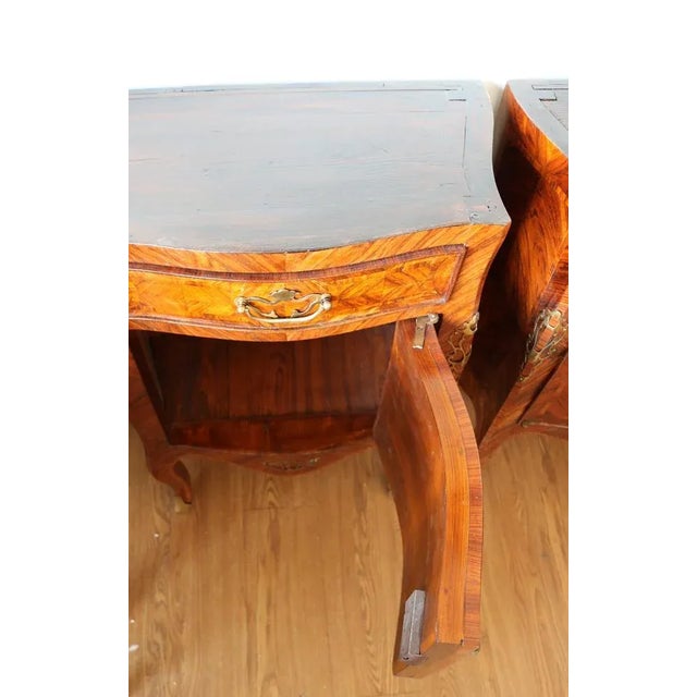 18th Century Louis XVI Sicilian Style Bedside Tables, Set of 2 For Sale - Image 6 of 7