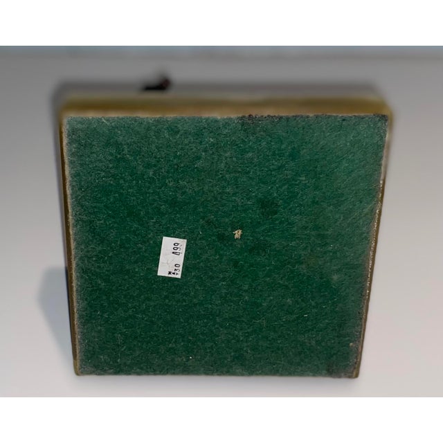 Metal Vintage Metal Horse on Green Marble Base For Sale - Image 7 of 8