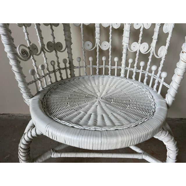 Wood Palm Beach Heywood Wakefield - Style Victorian Wicker Chair For Sale - Image 7 of 13