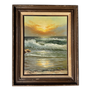 E. John Robinson (Oregon/California, 1922-2008) Seascape Oil Painting, Framed