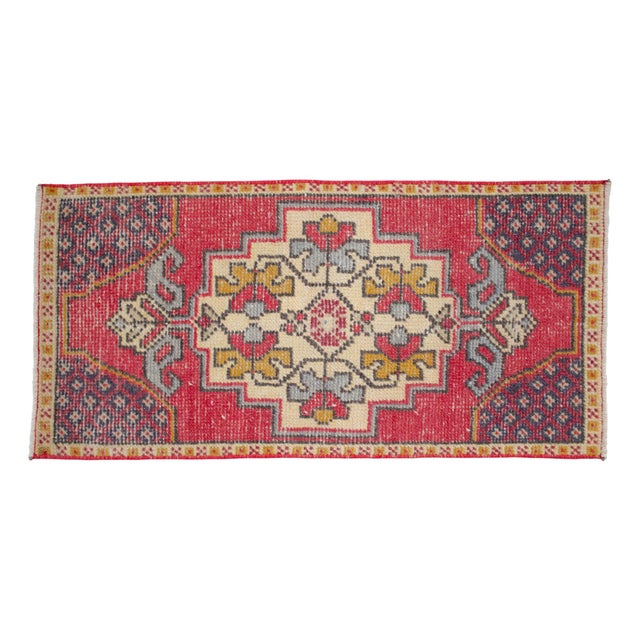 1970s 1970s Hand Knotted Small Turkish Rug - 1'7" X 3'3" For Sale - Image 5 of 13