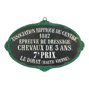 1887 French Dressage Horse Show Trophy Wall Plaque