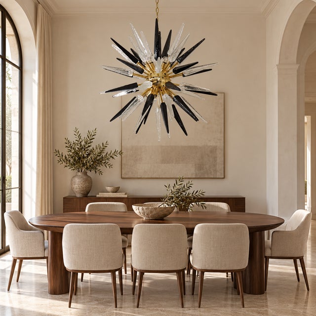 Black Sputnik Light with 51 Black and Transparent Murano Tips from Justfurnituress SRL For Sale - Image 8 of 10