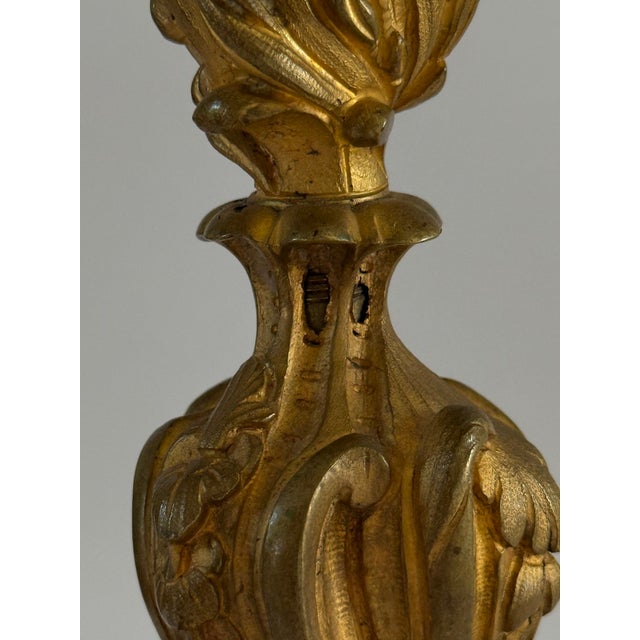 Metal French Louis XV Style 5-Light Rococo Bronze Candelabra For Sale - Image 7 of 11