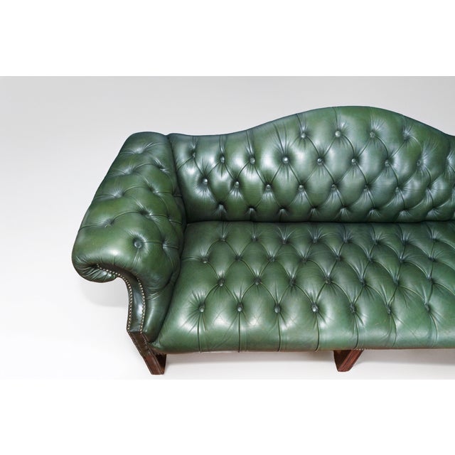 Late 20th Century Late 20th Century Chesterfield Sofa and Love Seat Set in Hunter Green For Sale - Image 5 of 13