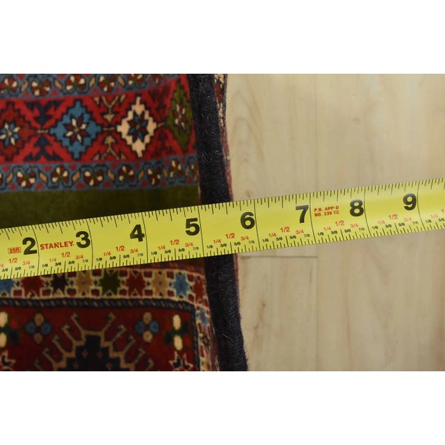 Vintage Yalameh Rug 5' X 6'5'' Multicolor Wool Tribal Hand-Knotted Carpet For Sale - Image 9 of 11