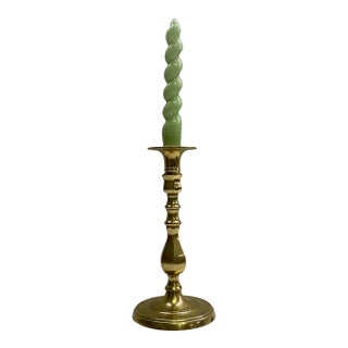 Vintage Monumental Solid Brass Baluster Candlestick For Sale