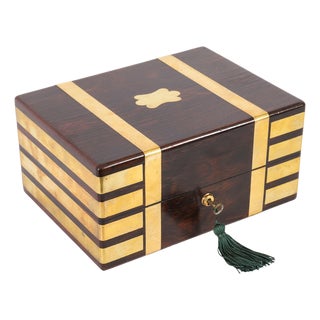 Antique Victorian Gonçalo Alves Jewellery Casket from F. L. Hausburg, 1800s For Sale