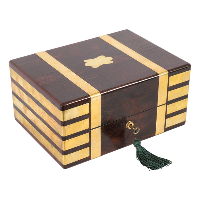 Antique Victorian Gonçalo Alves Jewellery Casket from F. L. Hausburg, 1800s For Sale