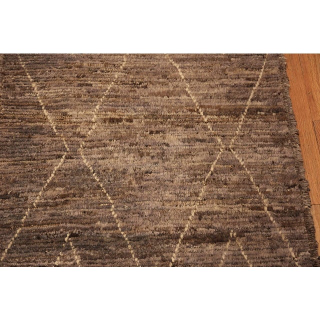 Modern Moroccan Hallway Runner Rug For Sale In New York - Image 6 of 7