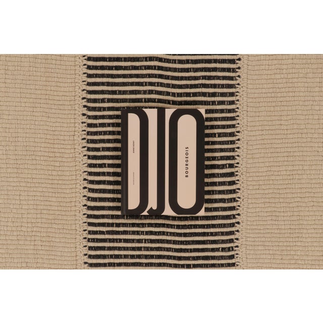 Textile Rug & Kilim’s Contemporary Kilim With Textural Stripes in Beige & Black Tones For Sale - Image 7 of 10