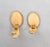 Metal Vintage 1960s Signed Napier Goldtone Oval Faux-Carved White Jade Clip Earrings-2 Pieces For Sale - Image 7 of 8