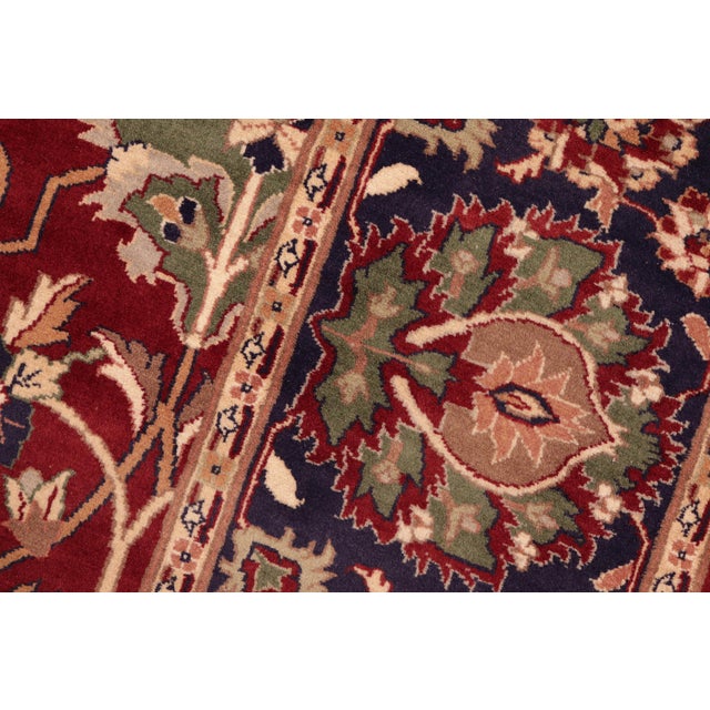 1990s Shabby Chic Floral 1990's Pak-Persian Red/Blue Wool Rug - 6'1'' X 8'9'' For Sale - Image 5 of 9