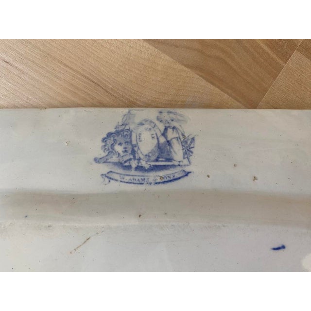 Mid 20th Century Adams & Sons Blue Transferware Plate, Circa 1835-55 For Sale - Image 5 of 7