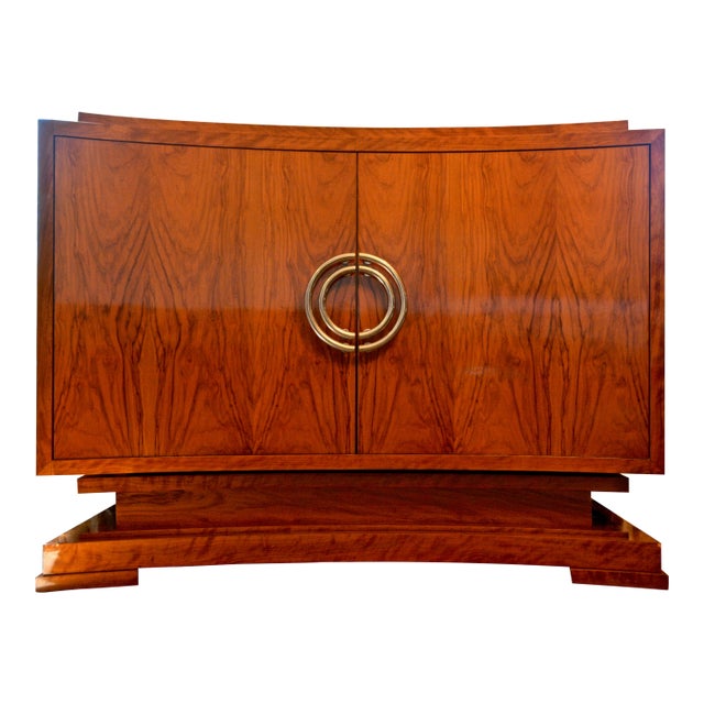 Curved Cabinet Aphelion in Matched Figured Flame Olivewood For Sale