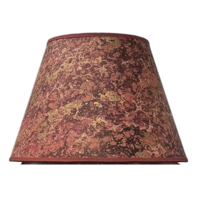 Red and Terracotta Paper Lampshade - 9” x 16” x 11” For Sale