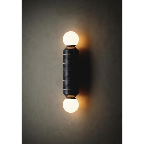 Navazi Medium Wall Lamp in Scorched Coal Ceramic and Glass by Svitanok For Sale - Image 10 of 18