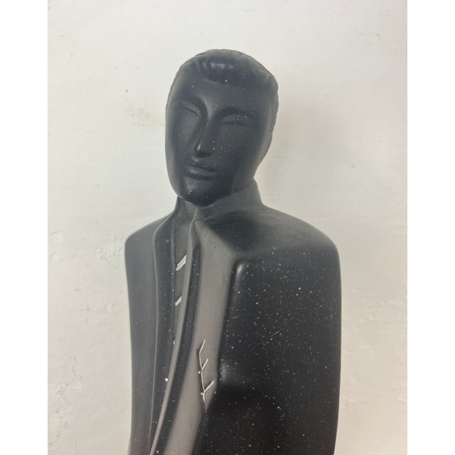 Black Vintage Postmodern Style Ceramic Man Sculpture in the style of Lindsey B Balkwill, 1980s For Sale - Image 8 of 18