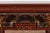 Chinese Red Lacquered Console Table with Hand Carved Drawers & Geometric Shelf For Sale - Image 10 of 12