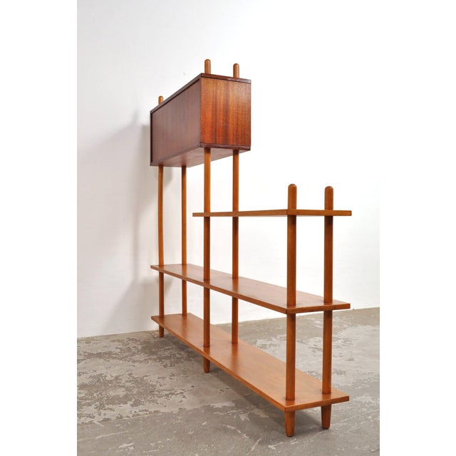 Wood Vintage Room Divider in Beech, Oak and Mahogany, 1950s For Sale - Image 7 of 13