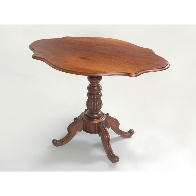 Antique English Tilt-Top Table Restored, Original Patina For Sale - Image 12 of 12