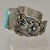 Metal Vintage Navajo Sterling Silver Cuff Bracelet With Large Turquoise Signed For Sale - Image 7 of 11