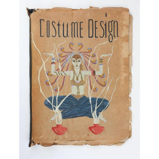 Blue Vintage 1930's Fashion Illustration Portfolio For Sale - Image 8 of 8