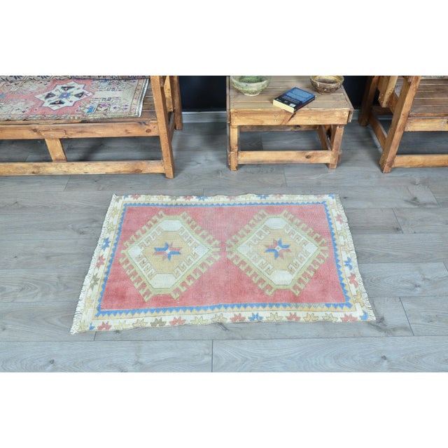 Oushak Vintage Red Small Rug For Sale - Image 11 of 11