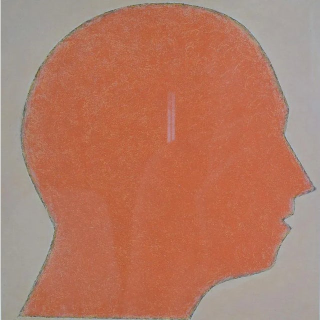 Lithograph of faces in silhouette by Beate Selzer, Germany 1990's. In this print the headsars reduced to the bear minimum...