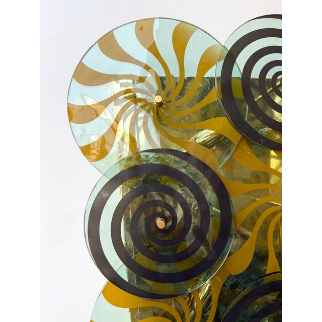 Contemporary Brass and Murano Glass Spiral Sconces, Italy, Set of 2 For Sale - Image 14 of 14