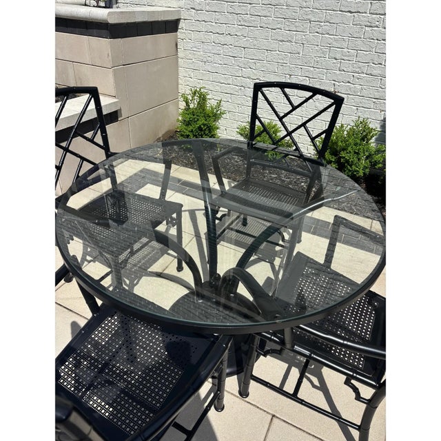 Vintage Restored Chinoiserie Patio Dining Set by Meadowcraft For Sale In Chicago - Image 6 of 12