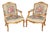 Pair Antique French Louis XV Style Aubusson Armchairs For Sale