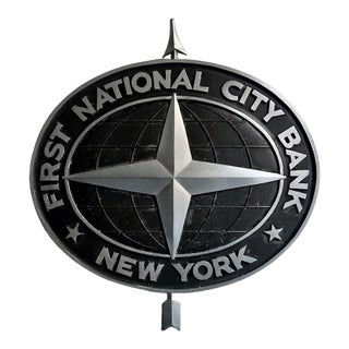 1950's Cast Aluminum First National City Bank New York Signage For Sale