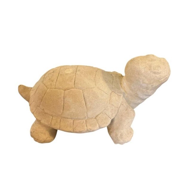 This charming vintage cast stone turtle statue captures a timeless, playful warmth perfect for any garden, patio, or...