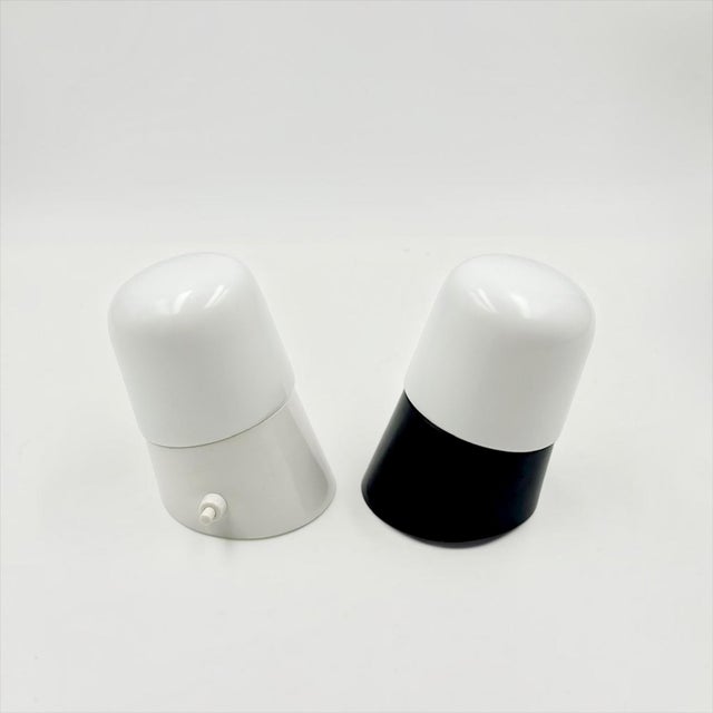 Mid-Century Modern Italian Opaline Glass Wall Lights with Integrated Switches, 1970s, Set of 2 For Sale - Image 3 of 14