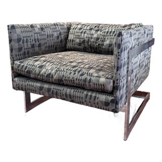 1970s Attributed Milo Baughman for Thayer Coggin Chrome T-Back Lounge Chair For Sale