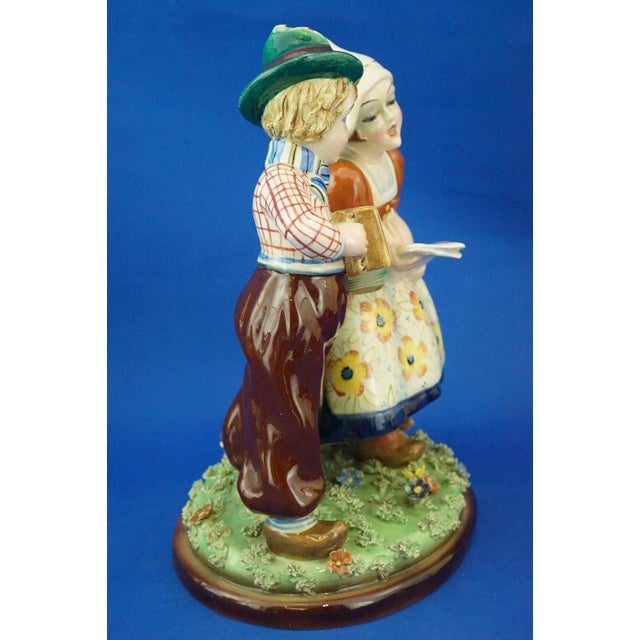 Mid-Century Modern Ceramic Sculpture of Tyrolean Children by Teodoro Sebelin for Bassano, Italy, 1930s For Sale - Image 3 of 18