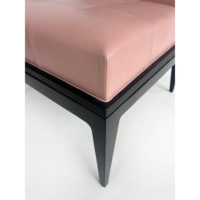 Magni Home Plaza Slipper Lounge Chairs, Pink Lambskin Upholstery, Pair, Ebonized Wood Finish For Sale - Image 13 of 15