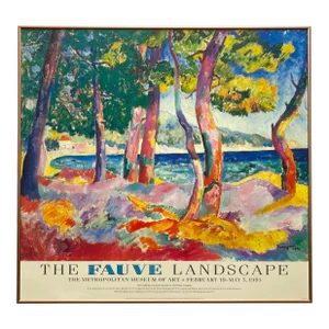 Henri Manguin Vintage 1990 Fauvism Lithograph Print Framed Museum Exhibition Poster " the Pine Forest at Cavaliere " 1906