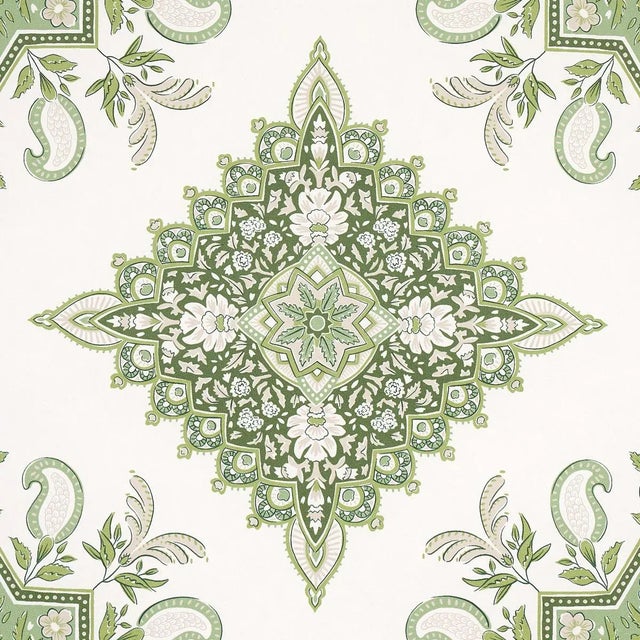 This stunning large-scale medallion wallpaper by Mark D. Sikes evokes timeless motifs from India and Turkey for a chic,...
