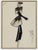 A woman wearing a fitted black coat with gray fur panels and a coordinating black hat brings Parisian elegance to this...
