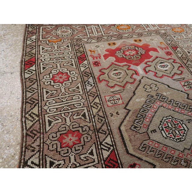 1900 - 1909 Galerie Shabab Collection Early 20th Century Caucasian Throw Rug For Sale - Image 5 of 10