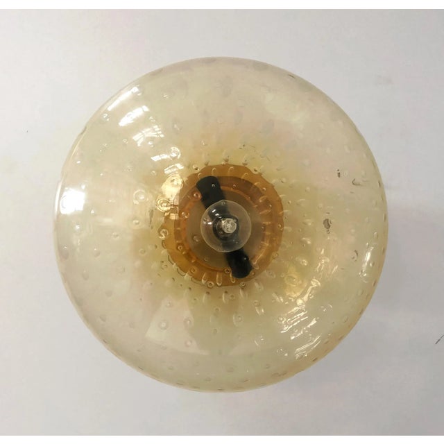 Fabio Ltd 21st Century Satin Brass and Amber Bubbles Uno Flush Mount by Fabio LTD For Sale - Image 4 of 5