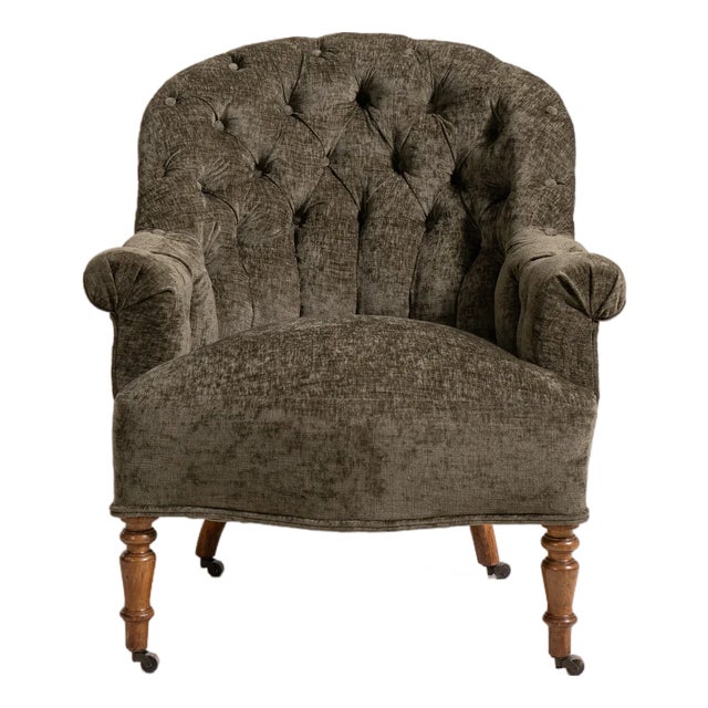 Napoleon III Upholstered Armchair, Second Empire Style, France, Circa 1880 For Sale