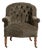 Upholstered Napoleon III Armchair, Brown, Green, Olive, France, Late 19th Century For Sale