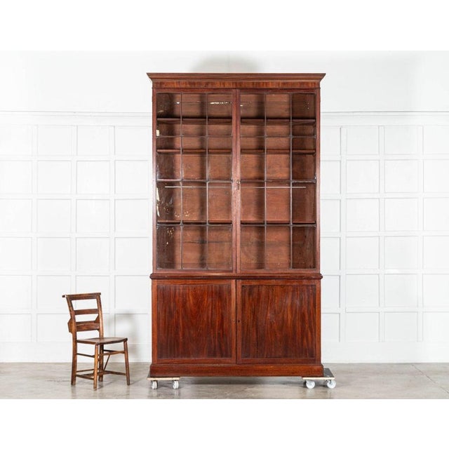 Monumental Irish Georgian Mahogany Glazed Bookcase, 1810 For Sale - Image 4 of 14