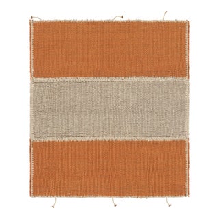 Rug & Kilim’s Contemporary Square Kilim in Beige and Orange Stripes For Sale