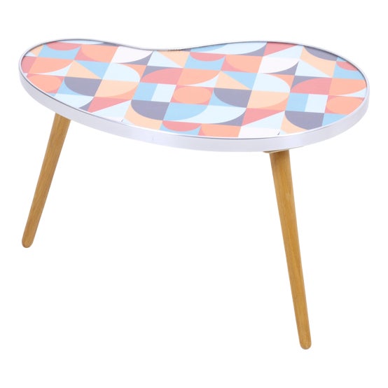 Vintage Kidney-Shaped Table with Pattern, 1960s For Sale